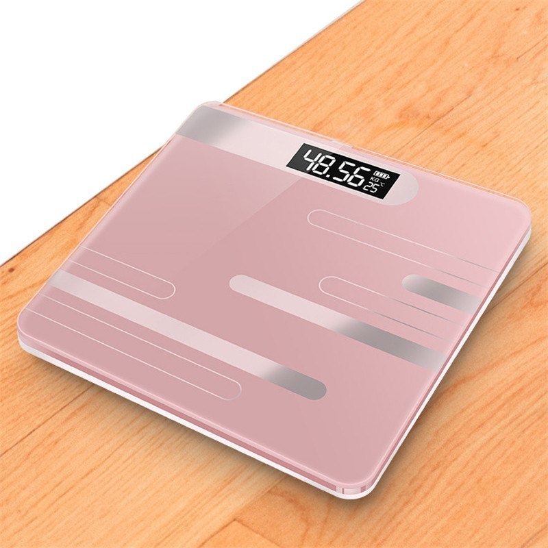 Mrosaa Bathroom Floor Body Scale Glass & Electronic USB Charging LCD Display Body Weighing