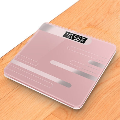 Mrosaa Bathroom Floor Body Scale Glass & Electronic USB Charging LCD Display Body Weighing