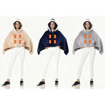 Wearable Heated Throw Blanket Double-Sided Electric Heating Hoodie For Women & Men Machine Washable