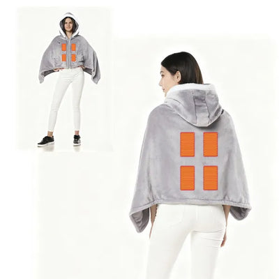 Wearable Heated Throw Blanket Double-Sided Electric Heating Hoodie For Women & Men Machine Washable